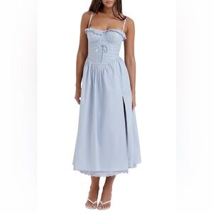 Light Blue Corset Fit and Flare Dress
